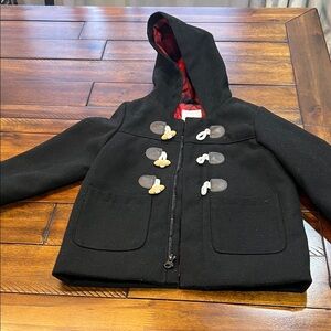 Cat & Jack Black Hooded Jacket with Red Lining